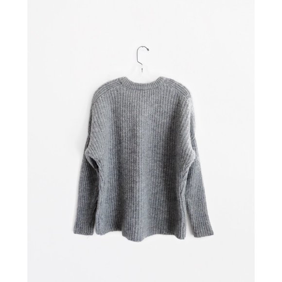Zara Grey Chunky Ribbed Knit Dolman Sweater sz M - Picture 3 of 5
